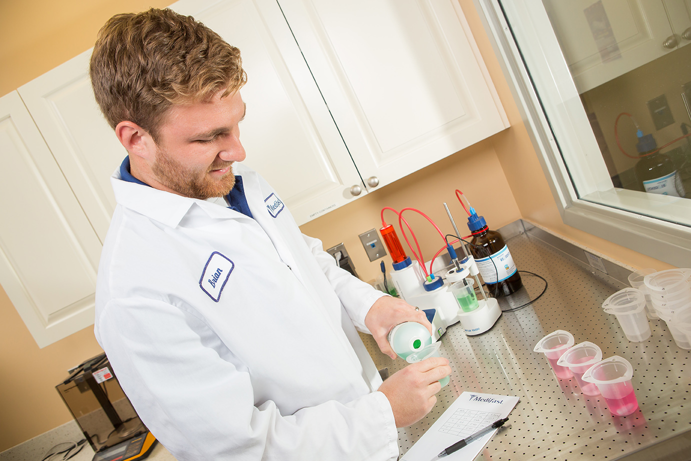 A man in a lab coat.